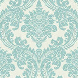 York Wallcoverings Tapestry Damask Teal Wallpaper
