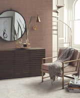 York Brown Lustrous Grasscloth Wallpaper