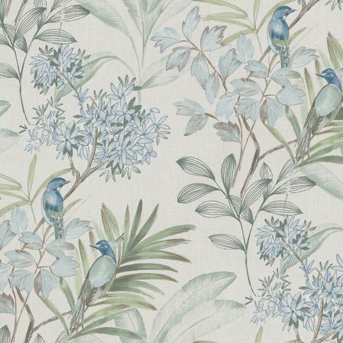 York Handpainted Songbird Turquiose Wallpaper