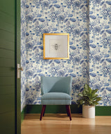 York Midsummer Floral Blue Wallpaper