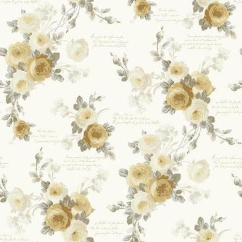 Magnolia Home Heirloom Rose Yellow Wallpaper