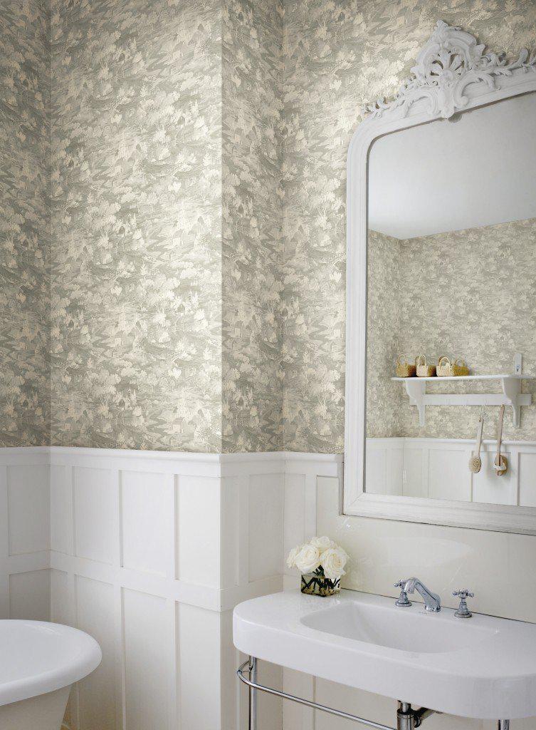 Magnolia Home Homestead Grey & Off White Wallpaper
