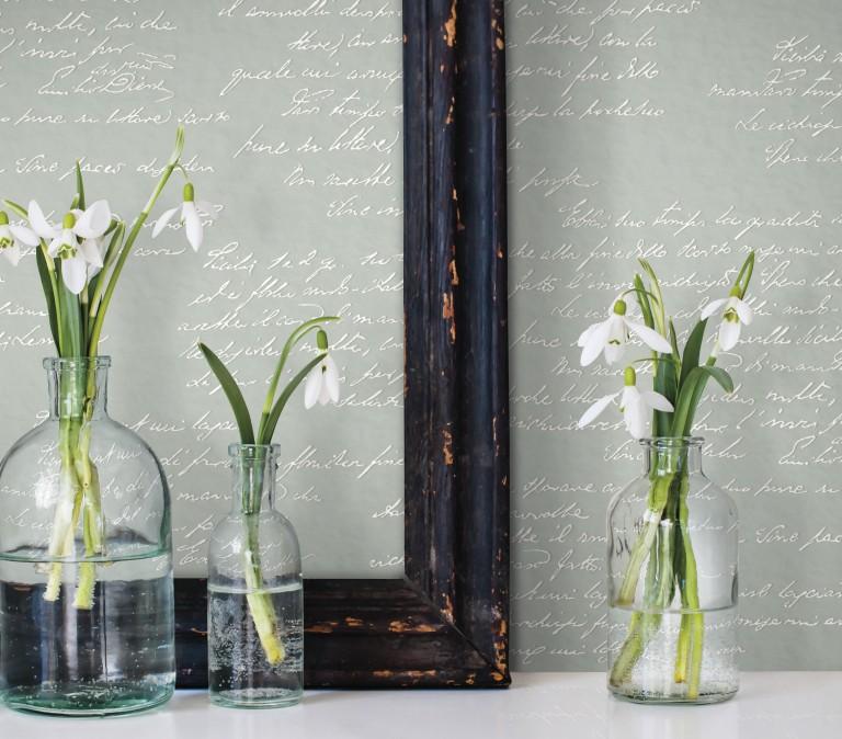 Magnolia Home Noteworthy Green & White Wallpaper