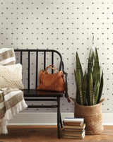 Magnolia Home Cross Stitch Black Wallpaper