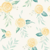 Magnolia Home Watercolor Roses Yellow Wallpaper