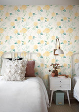 Magnolia Home Watercolor Roses Yellow Wallpaper