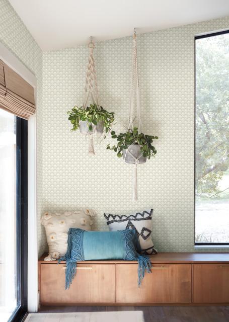 Magnolia Home Stacked Scallops Beige Wallpaper