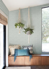 Magnolia Home Stacked Scallops Blue Wallpaper