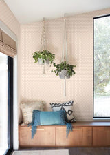 Magnolia Home Stacked Scallops Pink Wallpaper