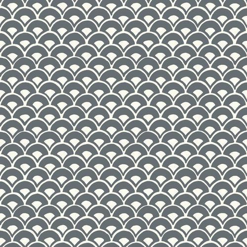 Magnolia Home Stacked Scallops Grey Wallpaper