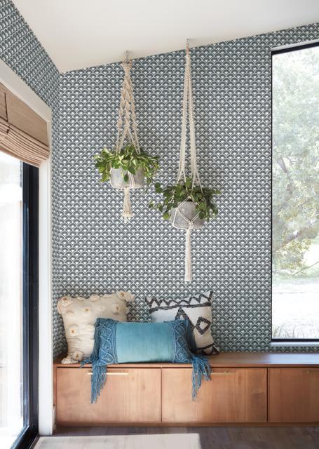 Magnolia Home Stacked Scallops Grey Wallpaper