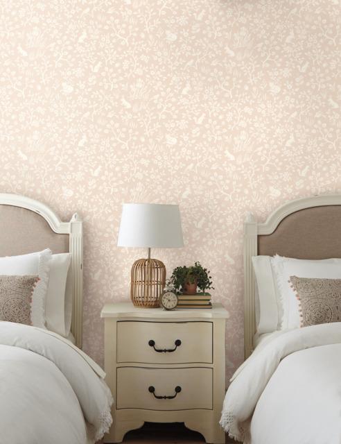 Magnolia Home Fox & Hare Pink Wallpaper