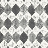 Magnolia Home Woodblock Print Black & White Wallpaper
