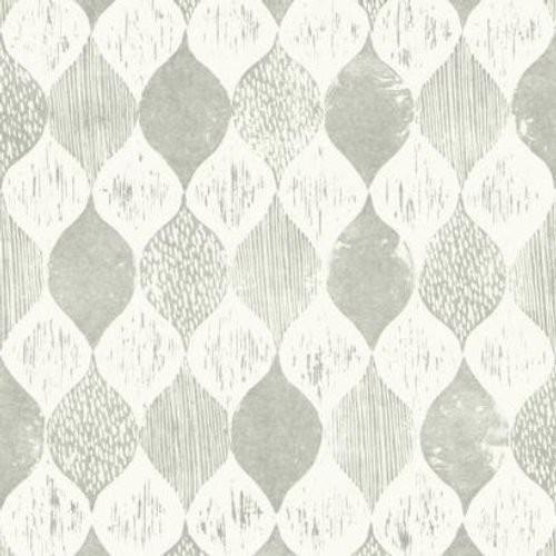 Magnolia Home Garden Trowel Woodblock Print Grey Wallpaper