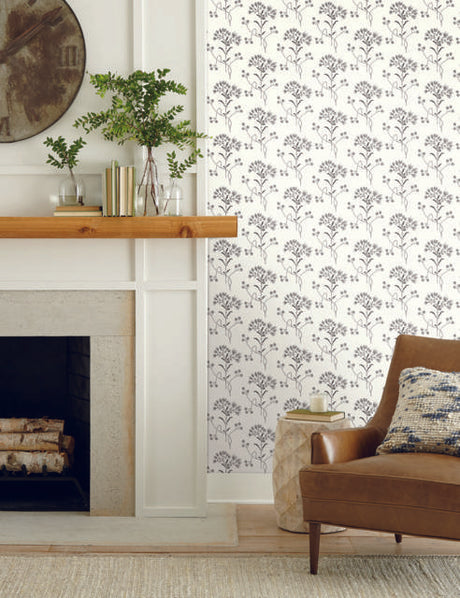 Magnolia Home Wildflower Black on White Wallpaper