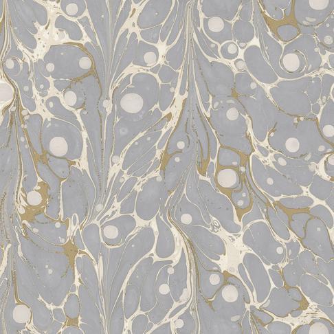 York Marbled Grey & Cream Endpaper Wallpaper