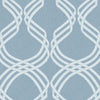 York Dante Ribbon Blue/White Wallpaper