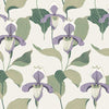 York Lady Slipper Lavender/Green Wallpaper