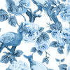 York Garden Plume White/Blue Wallpaper