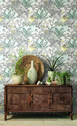 York Flowering Desert Black Wallpaper