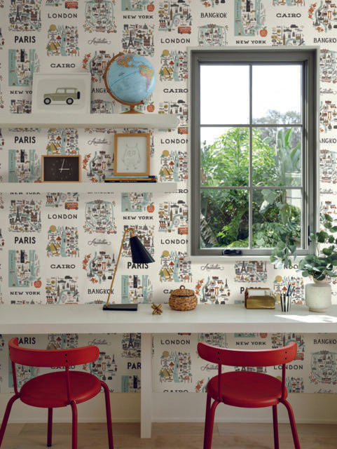 Rifle Paper Co. City Maps Mint Wallpaper