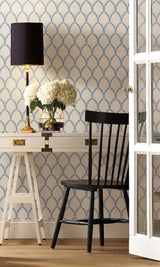 Rifle Paper Co. Laurel Blue/White Wallpaper