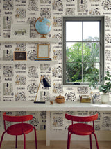 Rifle Paper Co. City Maps Gray/Gold Wallpaper