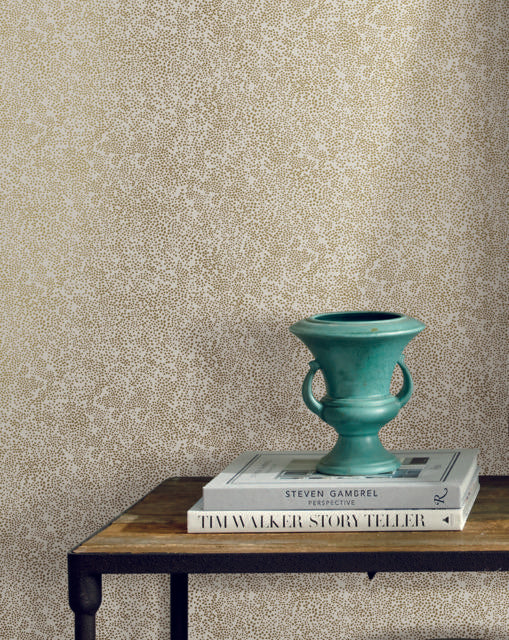 Rifle Paper Co. Champagne Dots Gold/White Wallpaper