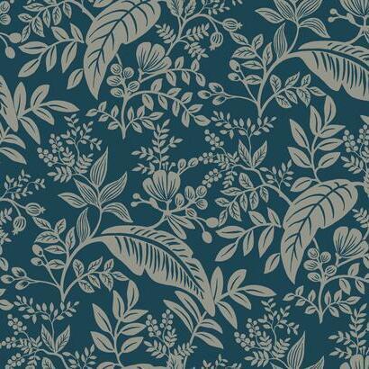 Rifle Paper Co. Canopy Indigo & Silver Wallpaper