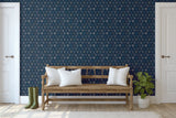 Rifle Paper Co. Hawthorne Navy/Gold Wallpaper