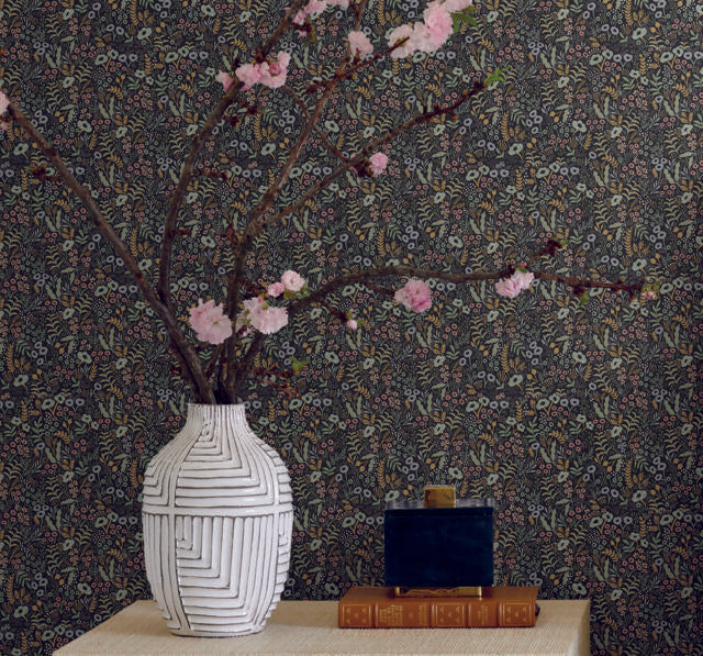 Rifle Paper Co. Tapestry Black Wallpaper