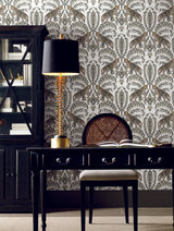 Ronald Redding Designs Jungle Leopard White/Black Wallpaper