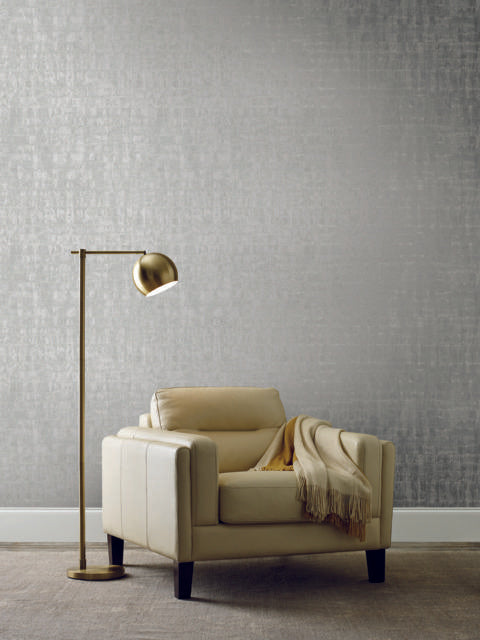 Ronald Redding Designs Liquid Metal Silver Wallpaper