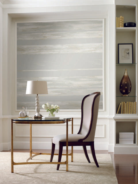 Ronald Redding Designs Horizontal Dry Brush Grey Wallpaper