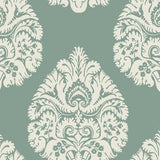 Ronald Redding Designs Teardrop Damask Teal Wallpaper
