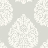 Ronald Redding Designs Teardrop Damask Light Grey Wallpaper