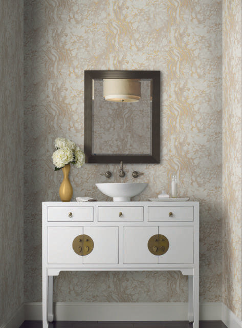 Ronald Redding Designs Polished Marble Taupe Wallpaper
