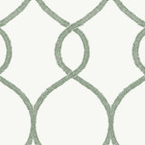 Ronald Redding Designs Laurel Leaf Ogee Green Wallpaper