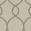 Ronald Redding Designs Laurel Leaf Ogee Brown Wallpaper