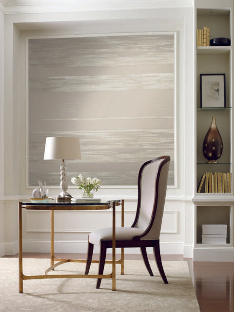 Ronald Redding Designs Horizontal Dry Brush Taupe Wallpaper