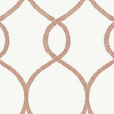 Ronald Redding Designs Laurel Leaf Ogee Orange Wallpaper