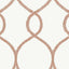 Ronald Redding Designs Laurel Leaf Ogee Orange Wallpaper