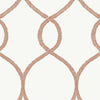Ronald Redding Designs Laurel Leaf Ogee Orange Wallpaper