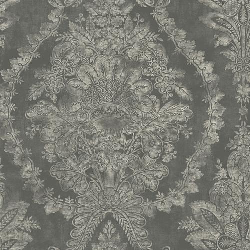 Ronald Redding Designs Charleston Damask Grey Wallpaper