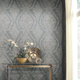 Ronald Redding Designs Charleston Damask Grey Wallpaper
