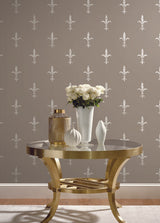 Ronald Redding Designs Fleur De Lis Glint/Cream Wallpaper
