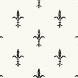 Ronald Redding Designs Fleur De Lis White & Black Wallpaper