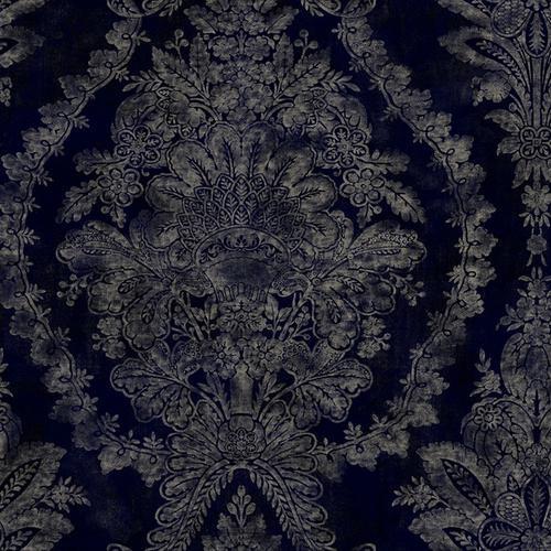 Ronald Redding Designs Charleston Damask Navy Wallpaper