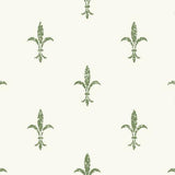 Ronald Redding Designs Fleur De Lis White & Green Wallpaper