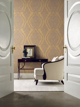 Ronald Redding Designs Charleston Damask Yellow Wallpaper
